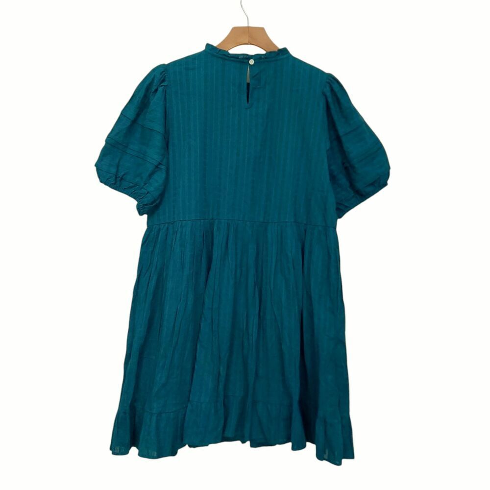 Universal Thread Mini Dress Womens Large Green Embroidered Short Sleeve Bohemian - Picture 7 of 13